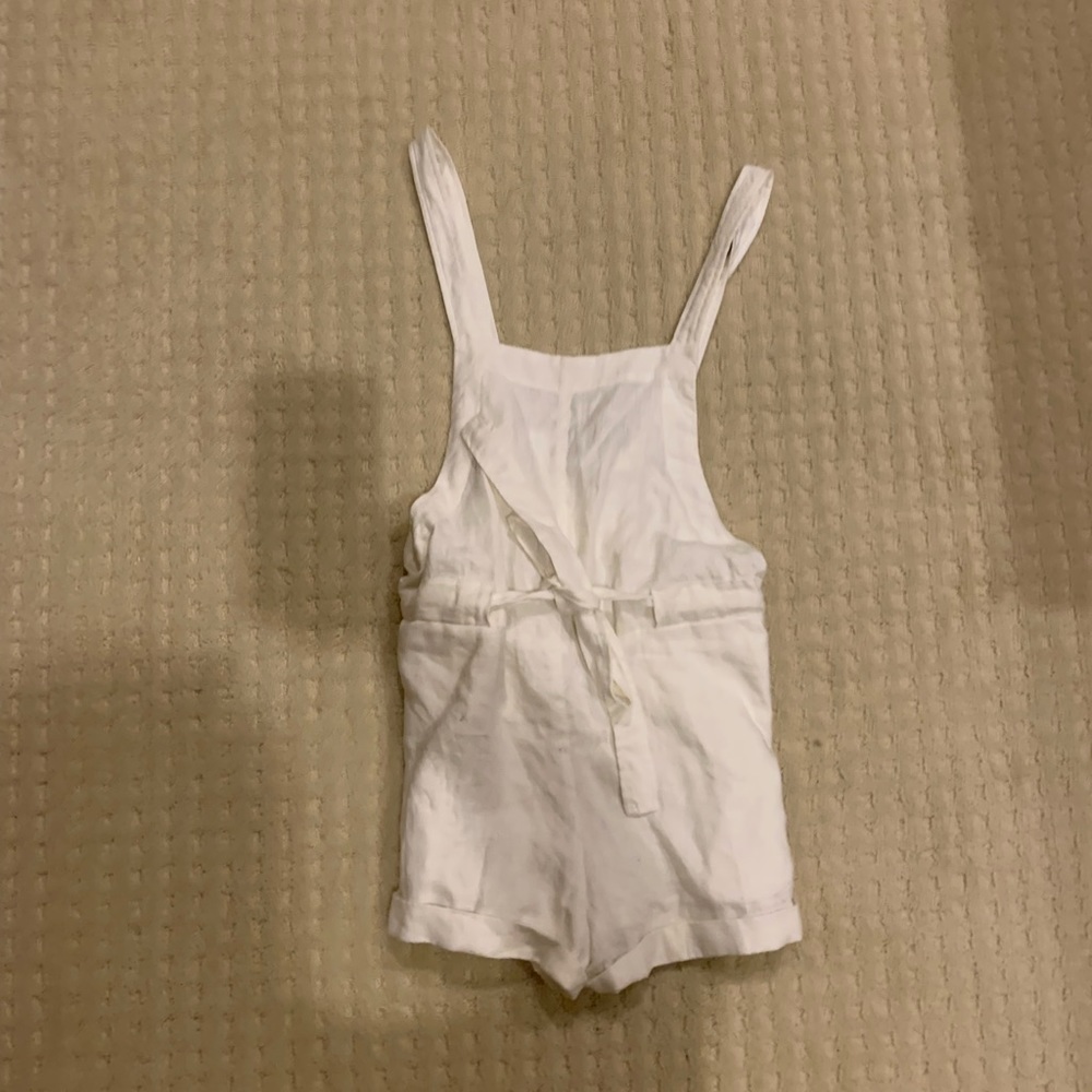Seek the label white linen short overalls